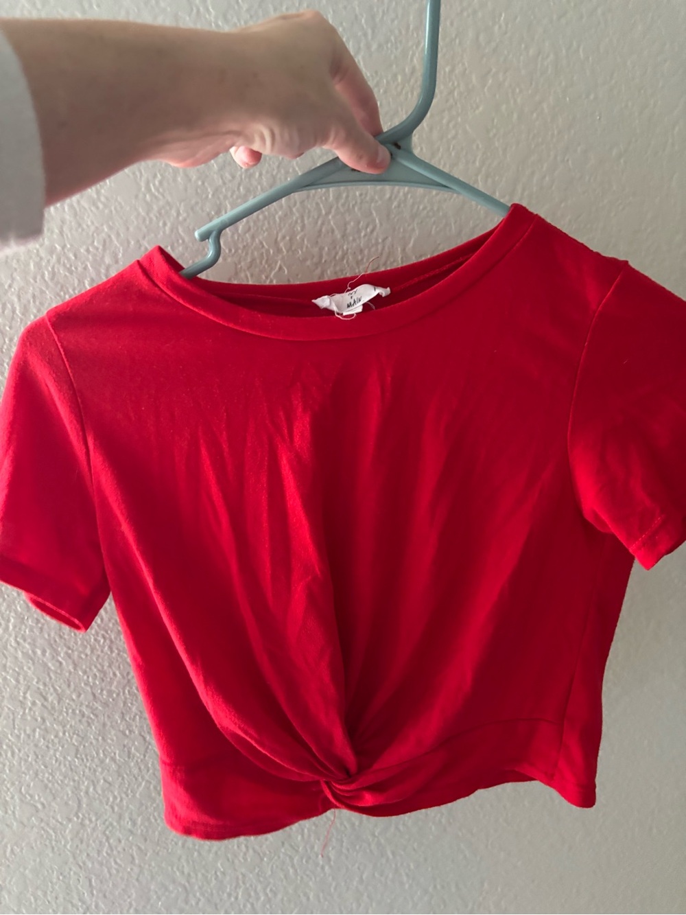 Twist-Front Red Crop Top - Women
